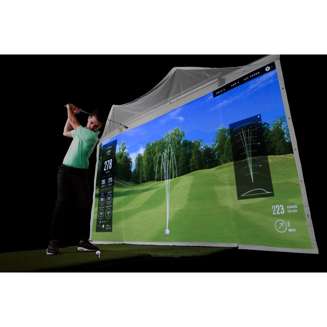 HomeCourse ProScreen 180 – Retractable Golf Simulator Enclosure