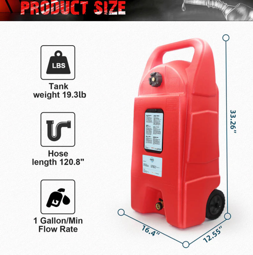 Gas Caddy with Wheels – 15, 25, & 34 Gallon Fuel Storage Tanks