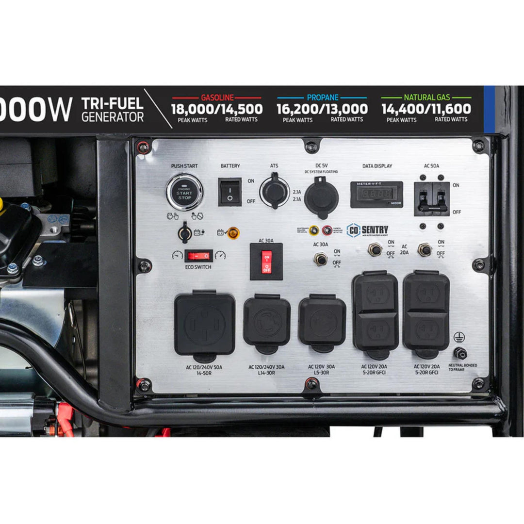 Ford 18,000W Tri-Fuel Generator Whole Home Backup Power with V-Twin Engine