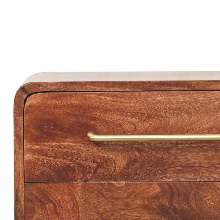 3-Drawer Rounded Mango Wood Chest