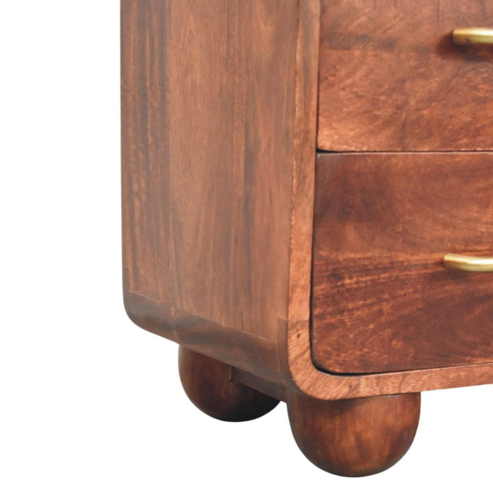 3-Drawer Rounded Mango Wood Chest