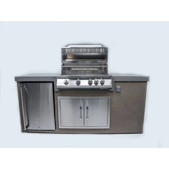 KoKoMo 7' Straight Island – Built-In Grill & Fridge