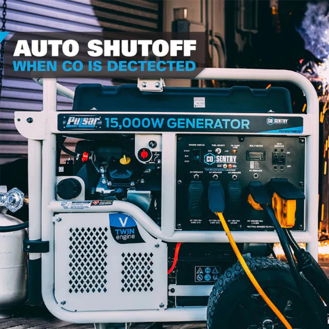 15,000W Dual Fuel Portable Generator with Electric Start & 713cc V-Twin Engine