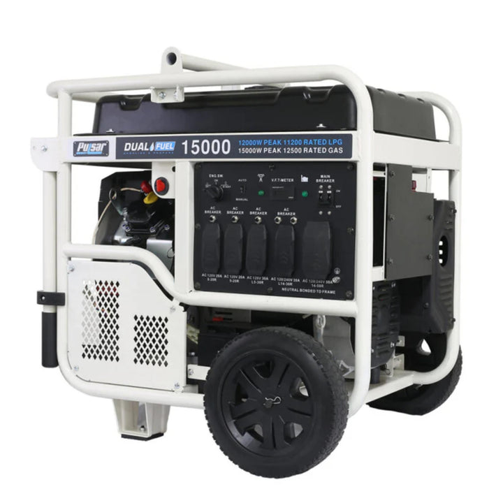 15,000W Dual Fuel Portable Generator with Electric Start & 713cc V-Twin Engine