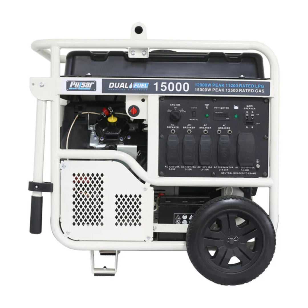 15,000W Dual Fuel Portable Generator with Electric Start & 713cc V-Twin Engine