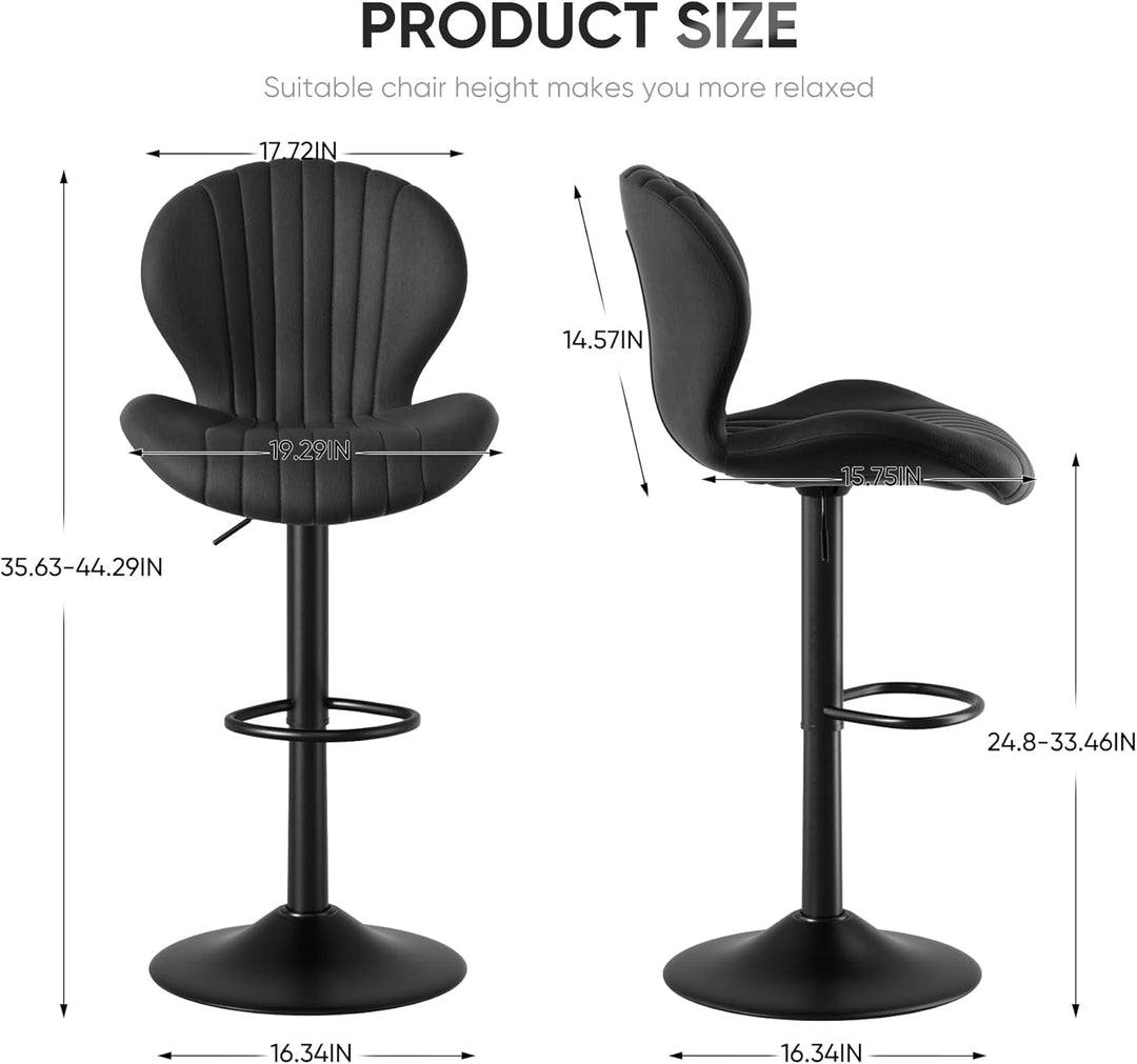 Swivel Counter Height Bar Stools Set of 3 – Black Finish