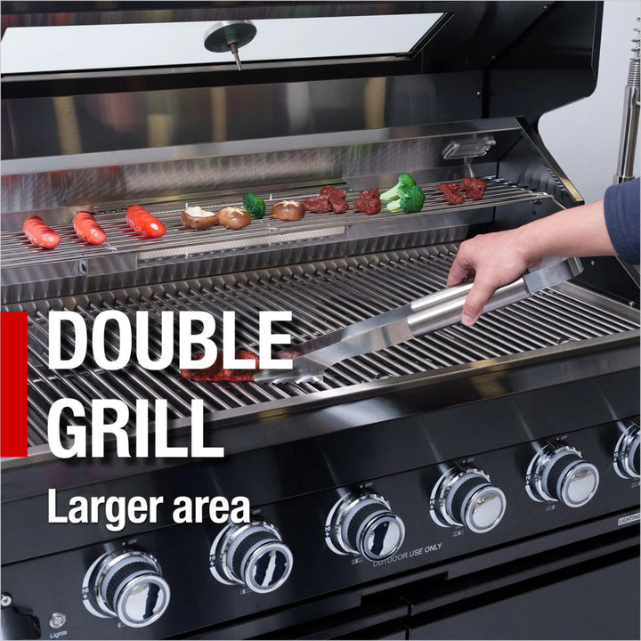 115" 6-Burner Outdoor Kitchen Island Grill
