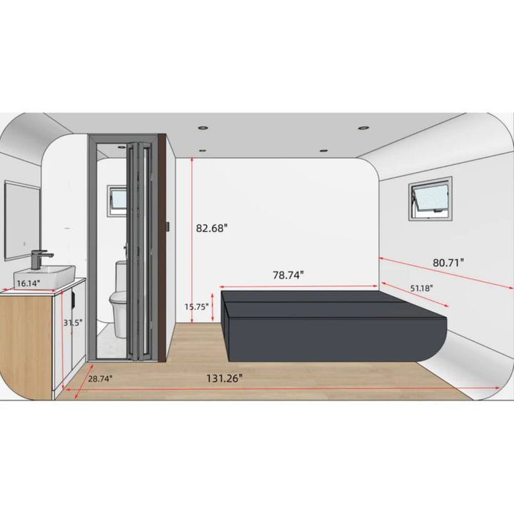 13ft Outdoor Living and Working Tiny House – Apple Cabin with Washroom & Loft