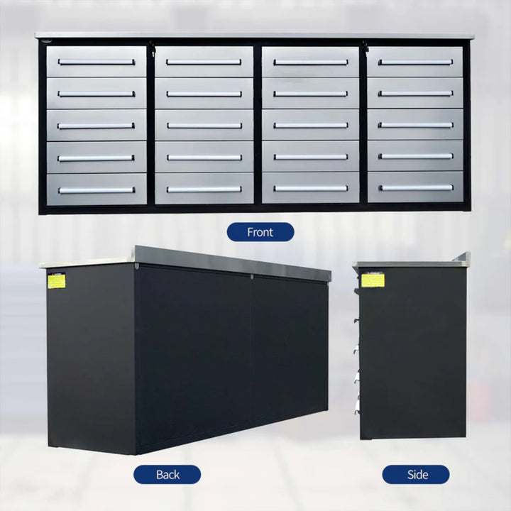 7ft Heavy Duty Garage Workbench Cabinet (20 Drawers)