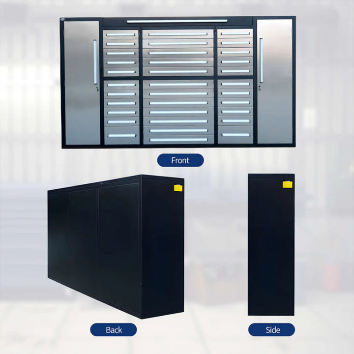9ft Garage Storage Cabinet – Heavy Duty Workbench with 34 Drawers & 2 Cabinets
