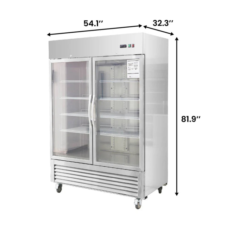 54" Commercial Glass Door Refrigerator – 42 cu. ft.
