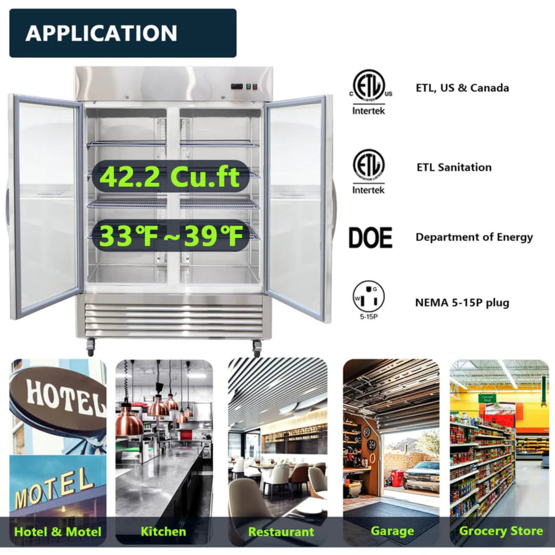 54" Commercial Glass Door Refrigerator – 42 cu. ft.