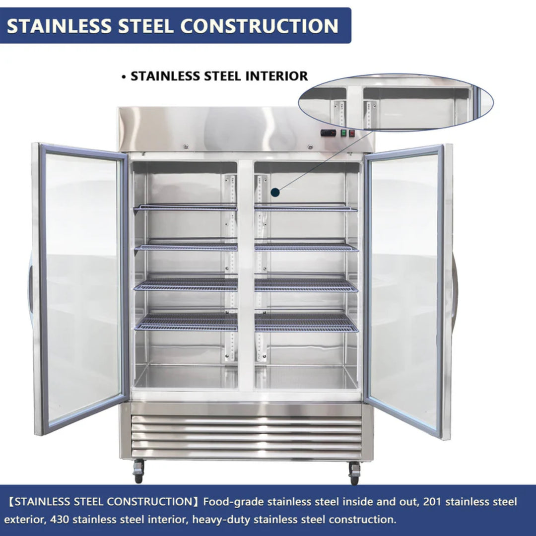 54" Commercial Glass Door Refrigerator – 42 cu. ft.