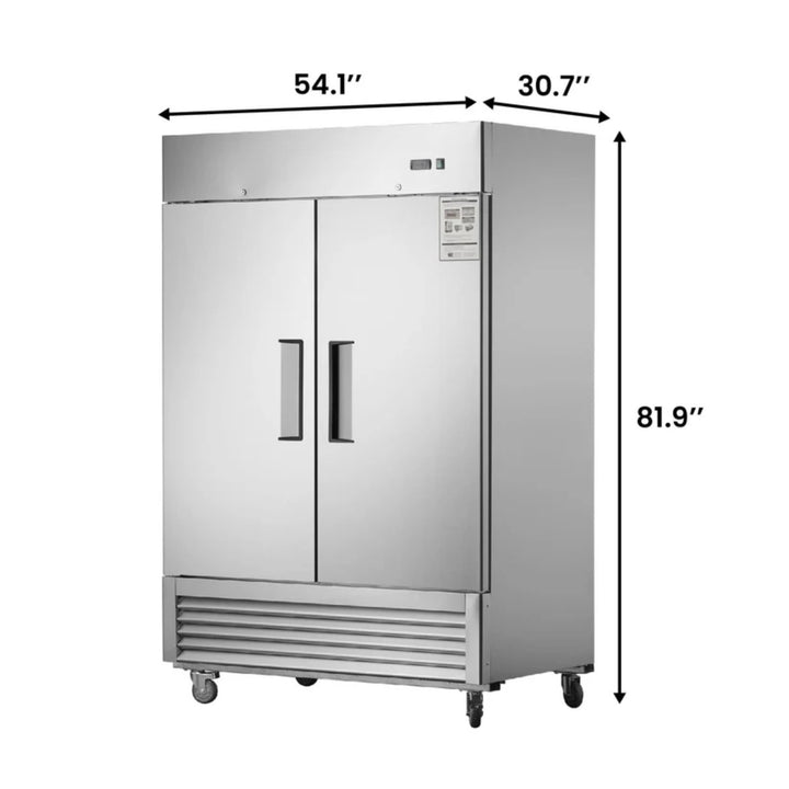 54" Commercial Freezer – 42 cu. ft. Double Solid Door