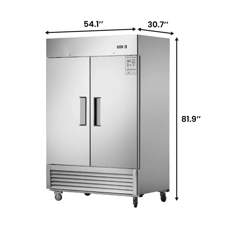 54" Commercial Refrigerator – 42 cu. ft. Double Solid Door